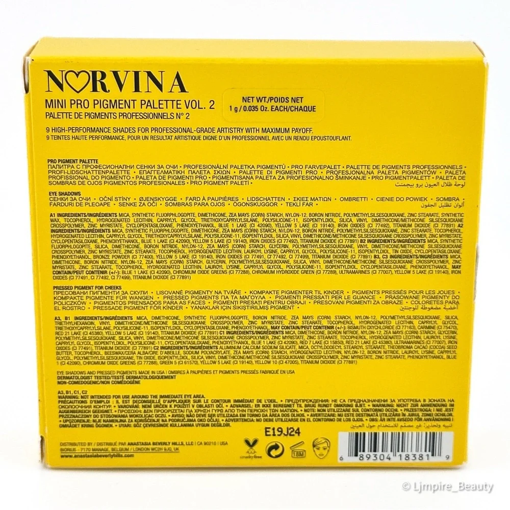 🆕 ANASTASIA BEVERLY HILLS Norvina Collection Mini Pro Pigment Palette Vol. 2 NIB
